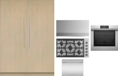 6 Piece Package Includes Refrigerator, Freezer, Cooktop, Wall Oven, Hood And Dishwasher